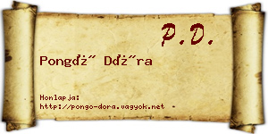 Pongó Dóra névjegykártya